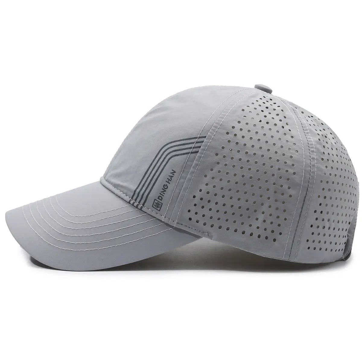 Men Black Wide Brim Baseball Cap with Mesh Back - Image 10