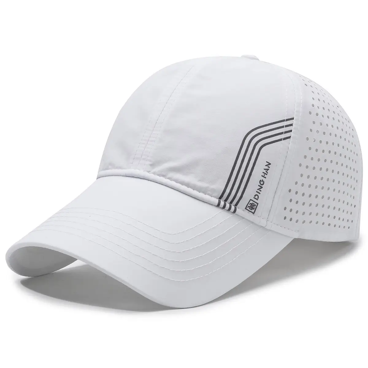 Men Black Wide Brim Baseball Cap with Mesh Back - Image 3