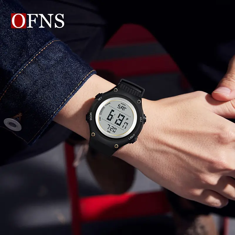O'Fanni Black Digital Sports Watch for Men - Image 7
