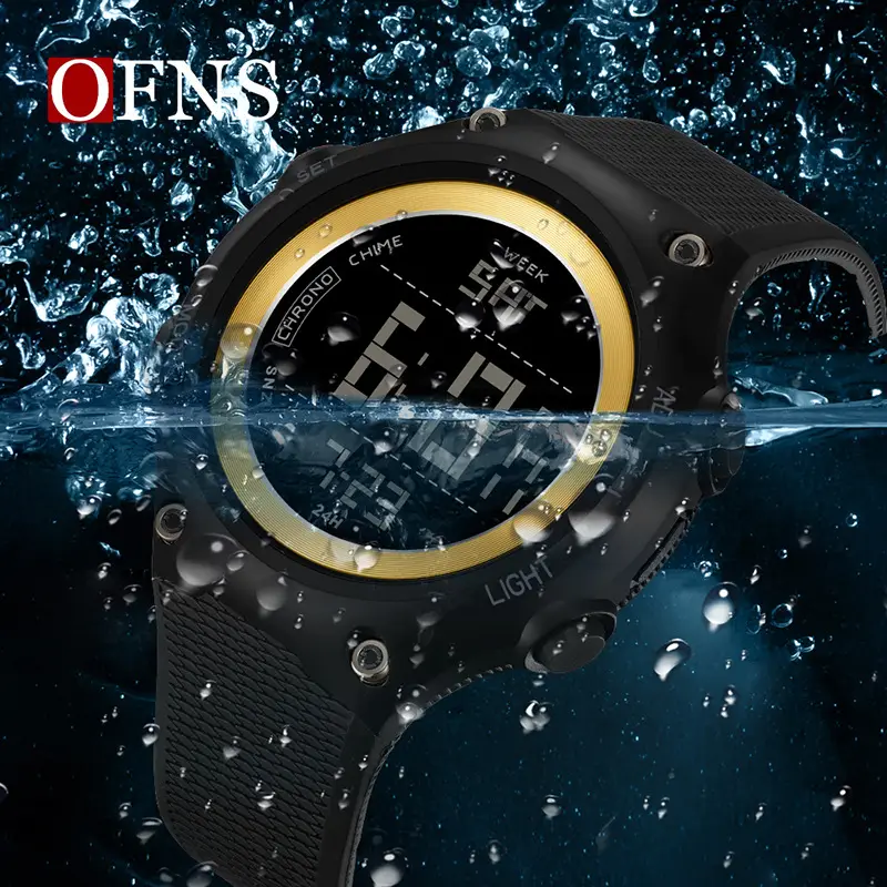 O'Fanni Black Digital Sports Watch for Men - Image 8