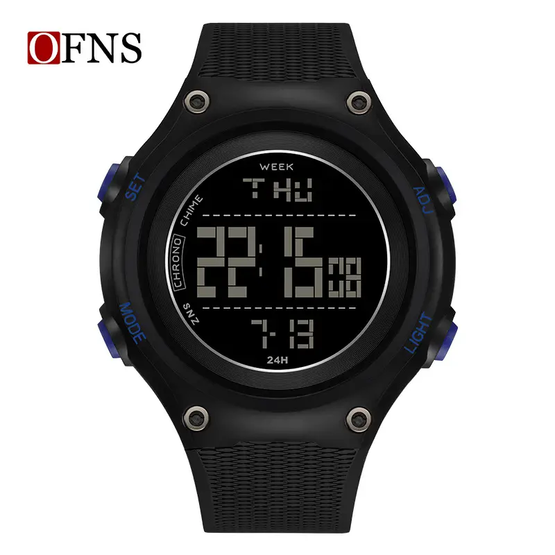 O'Fanni Black Digital Sports Watch for Men - Image 2