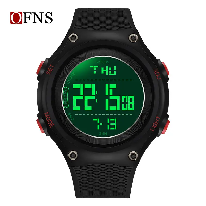O'Fanni Black Digital Sports Watch for Men - Image 3