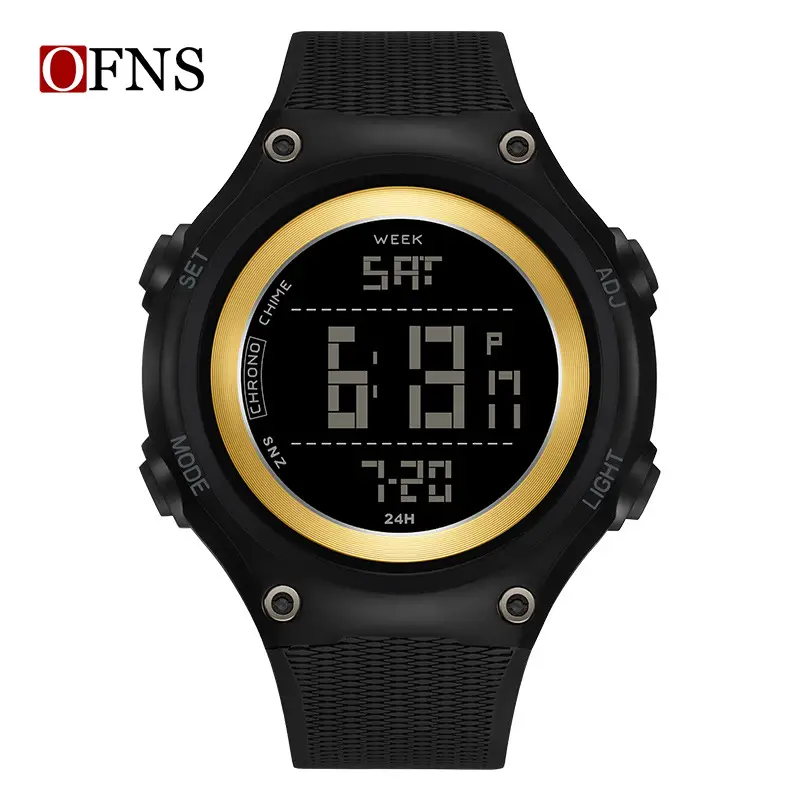 O'Fanni Black Digital Sports Watch for Men - Image 4