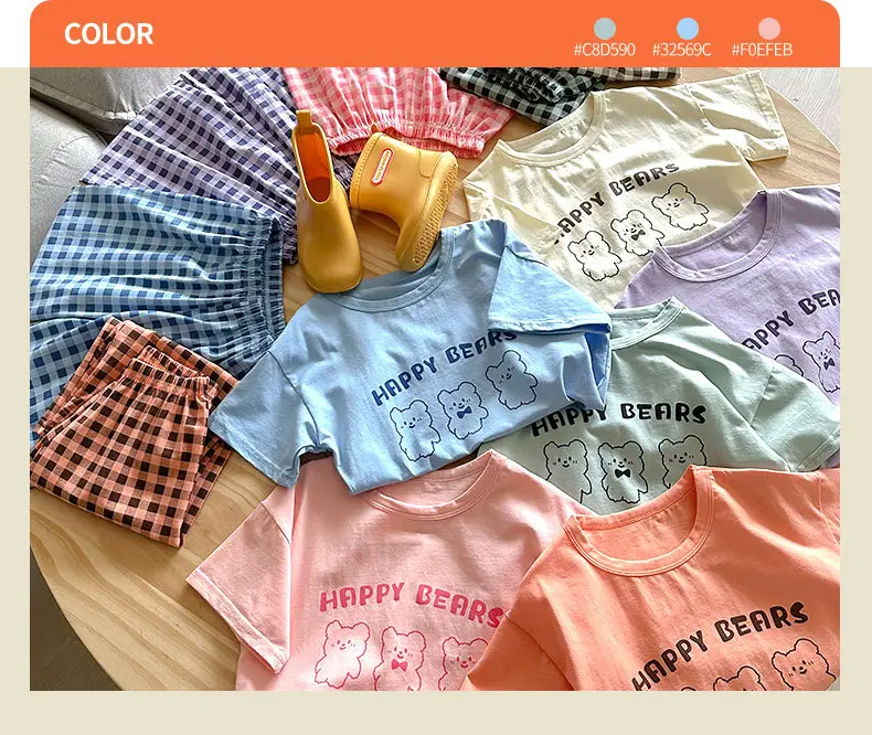 Children's Pajamas Cotton Summer Short-sleeved Trousers Baby Air Conditioning Home Clothes Little Boy Girl Cute Parent-child suit — feature 5
