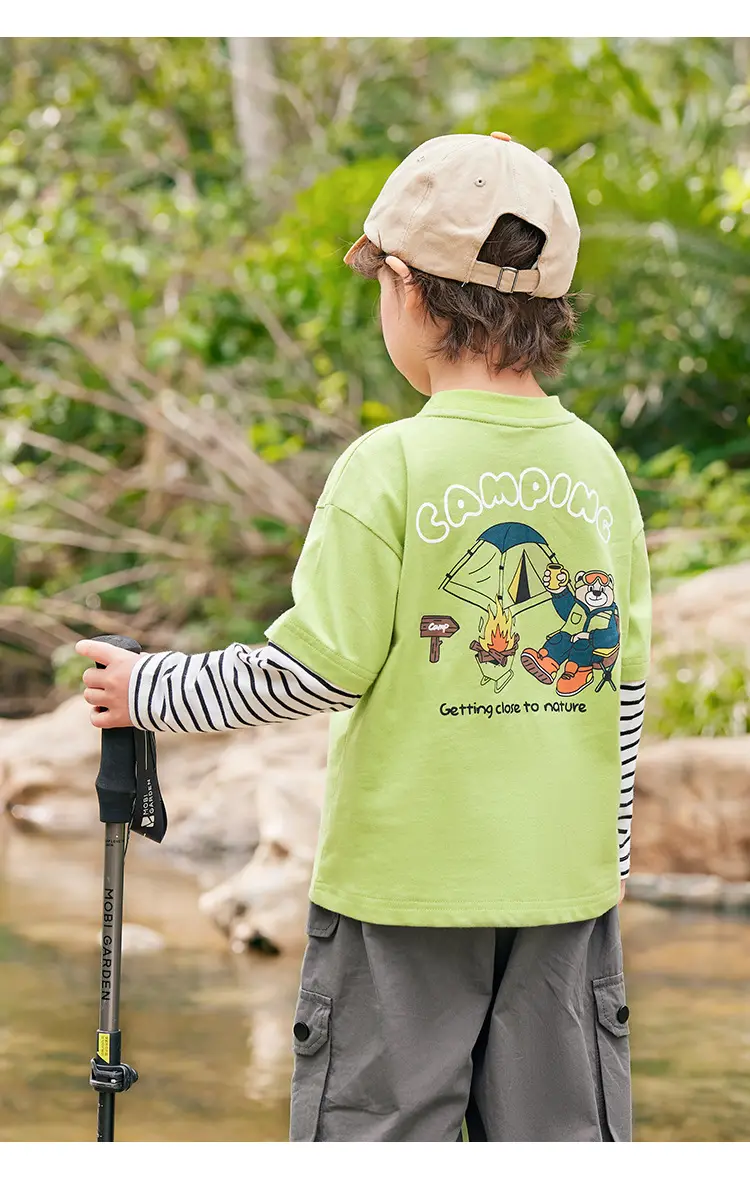 Right European Boys T-Shirt White Long Sleeve Cartoon Print — feature 23