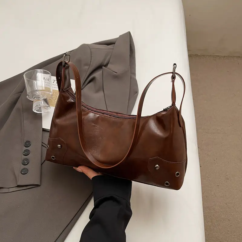 Black Vintage Shoulder Bag for Women 2025 Autumn Winter - Image 2