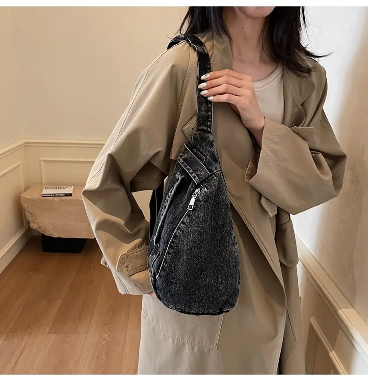 Vintage Denim Crossbody Bag for Women Large Capacity Casual Shoulder Bag — feature 30