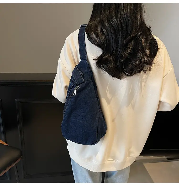 Vintage Denim Crossbody Bag for Women Large Capacity Casual Shoulder Bag — feature 41