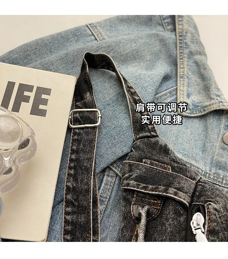 Vintage Denim Crossbody Bag for Women Large Capacity Casual Shoulder Bag — feature 5