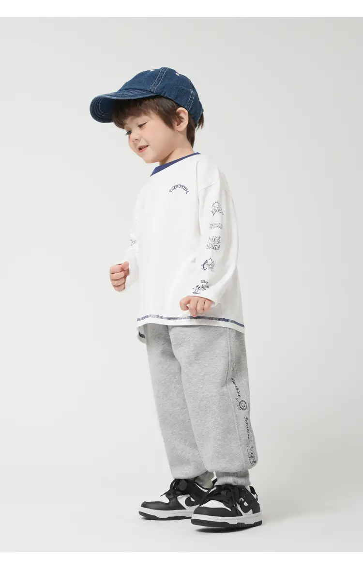 Boys Pure Cotton Antibacterial Long Sleeve T-Shirt Spring — feature 17