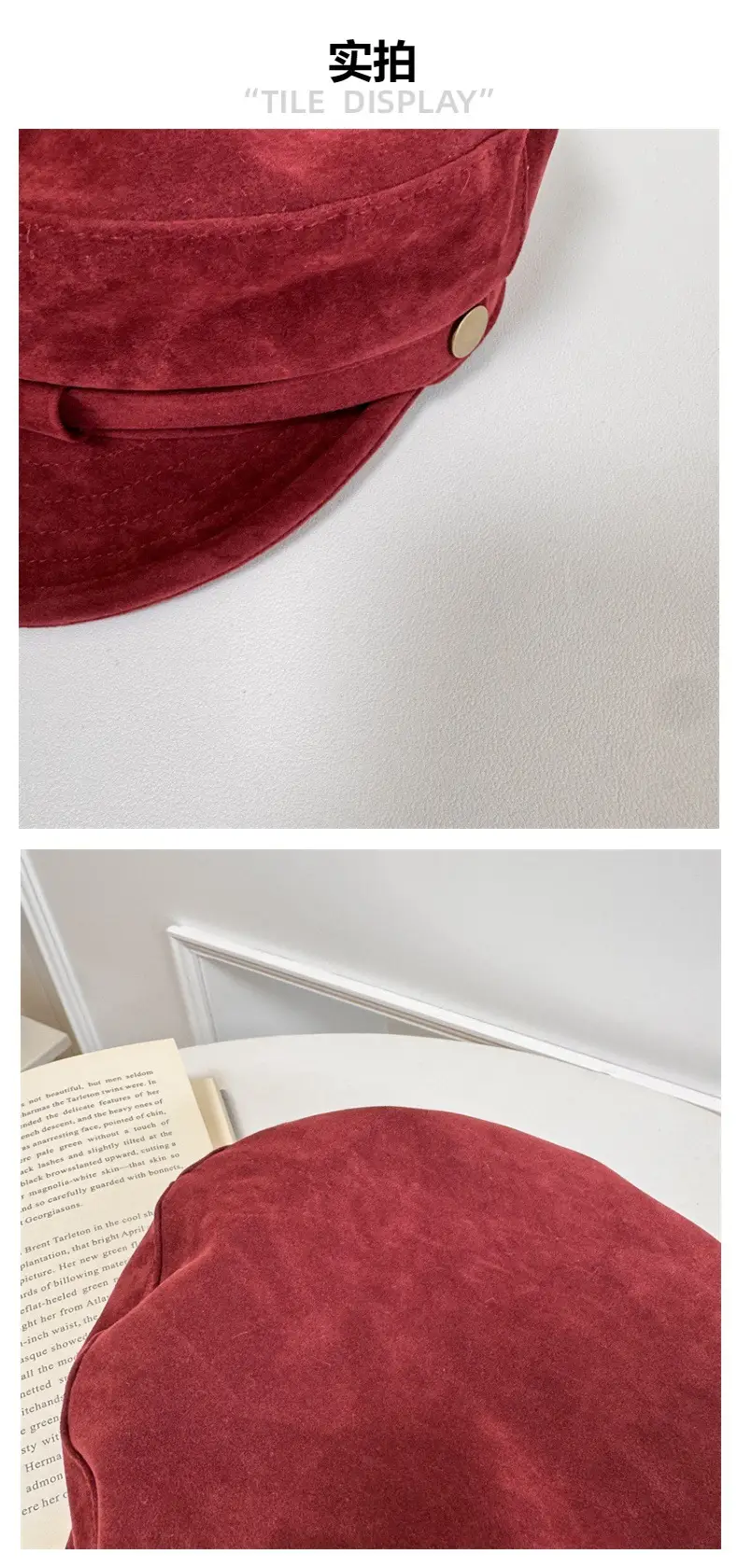 Vintage Women's Velvet Berets Spring Autumn Brown Black Red — feature 4