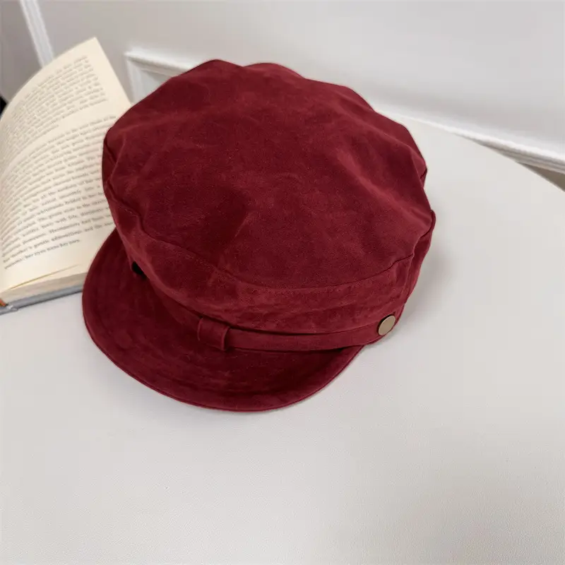 Vintage Women's Velvet Berets Spring Autumn Brown Black Red - Image 2