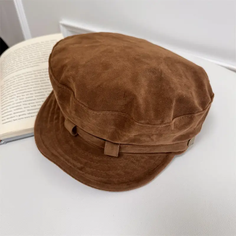 Vintage Women's Velvet Berets Spring Autumn Brown Black Red - Image 4