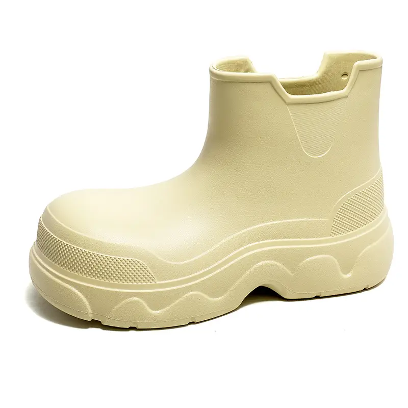 Thick-soled rain boots for women's outdoor wear waterproof non-slip mid-barrel rain boots EVA four-season increased all-match wear-resistant deodorant water shoes - Image 9