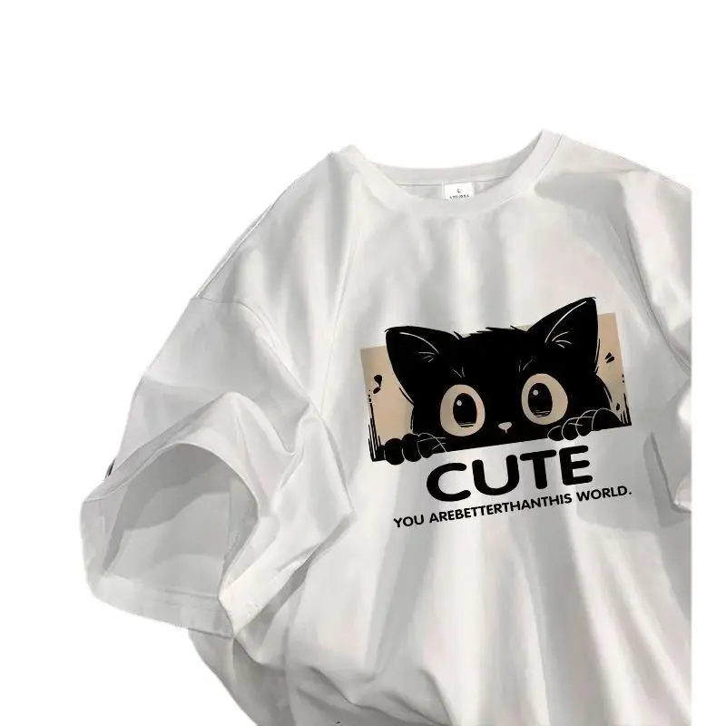 high quality Cotton Short-sleeved T-shirt Men's Summer 2025 New Loose American Fashion Brand Casual Half-sleeved
