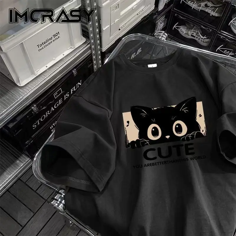 high quality Cotton Short-sleeved T-shirt Men's Summer 2025 New Loose American Fashion Brand Casual Half-sleeved — feature 14