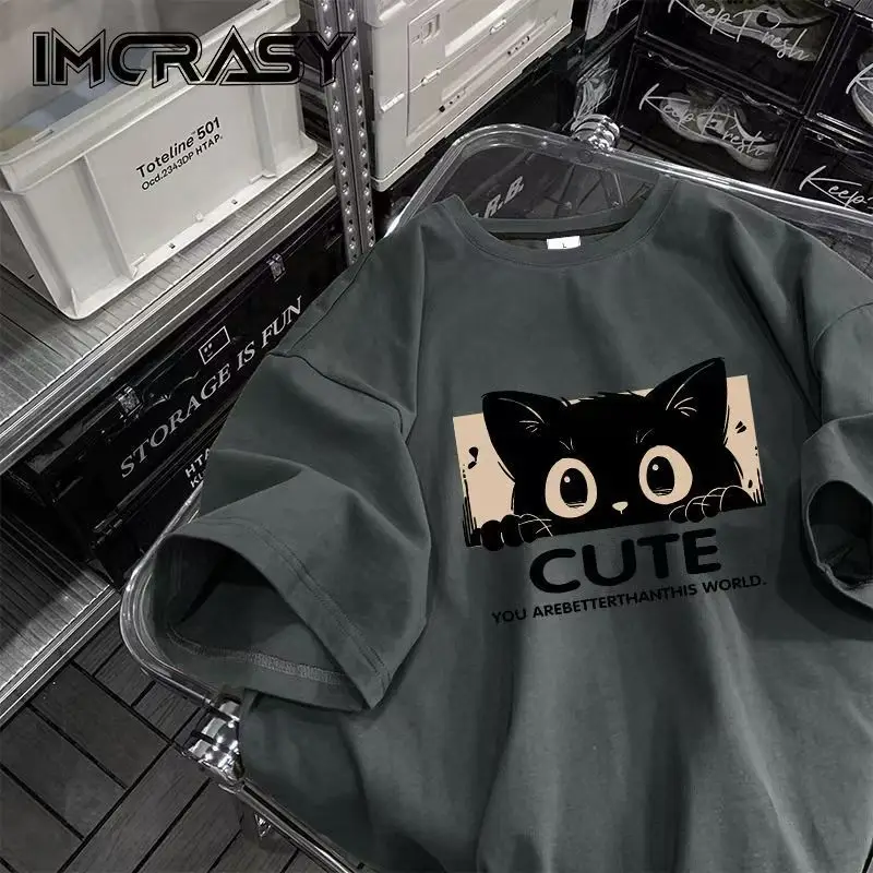 high quality Cotton Short-sleeved T-shirt Men's Summer 2025 New Loose American Fashion Brand Casual Half-sleeved — feature 7