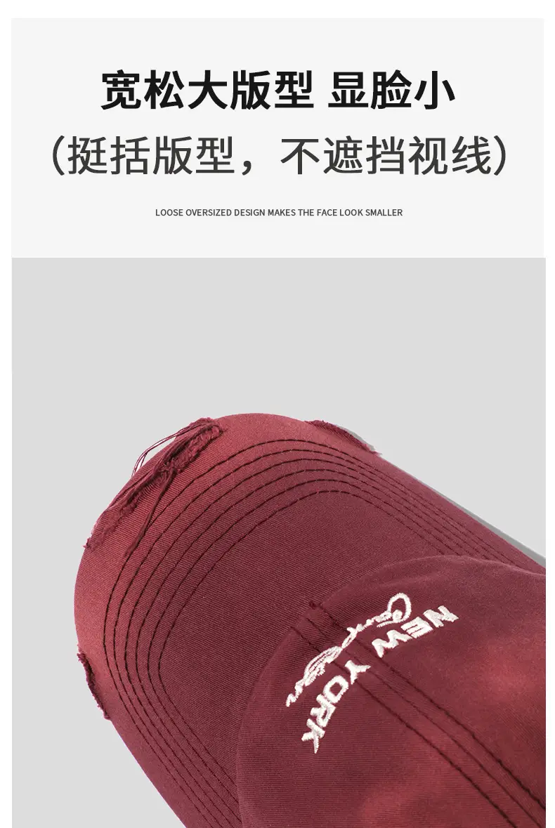 Pink New York Baseball Cap Women Soft Cotton Wide Brim — feature 6