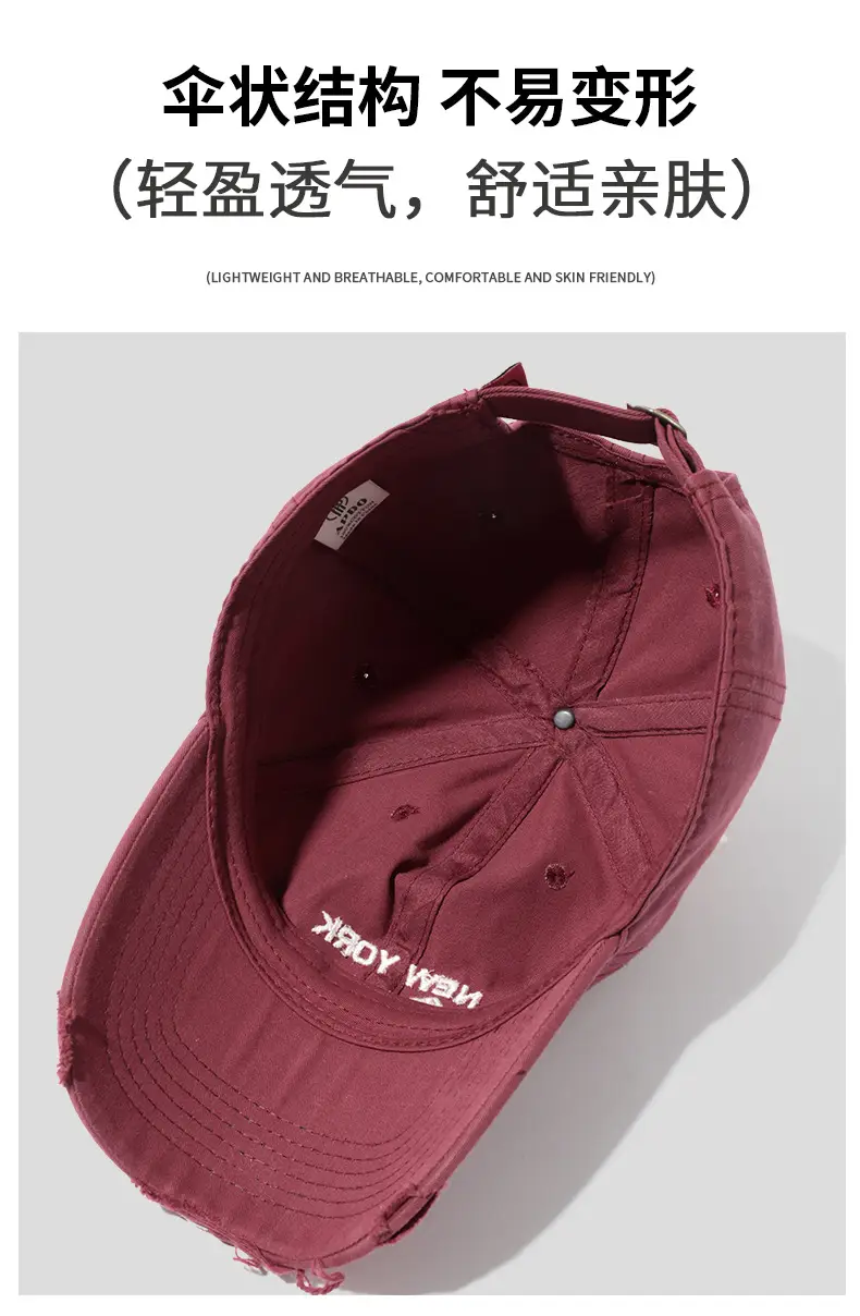 Pink New York Baseball Cap Women Soft Cotton Wide Brim — feature 8