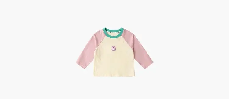 Dudu Baby Raglan Sleeve T-Shirt Pink Yellow Spring Style — feature 22