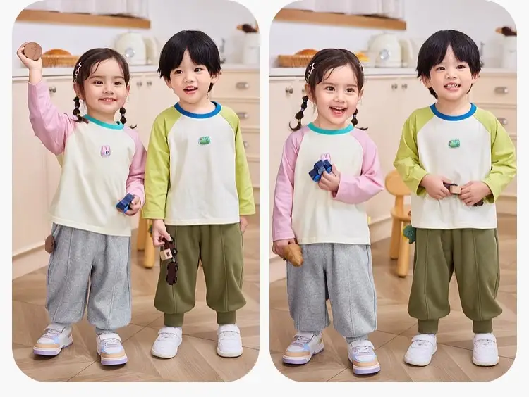Dudu Baby Raglan Sleeve T-Shirt Pink Yellow Spring Style — feature 25