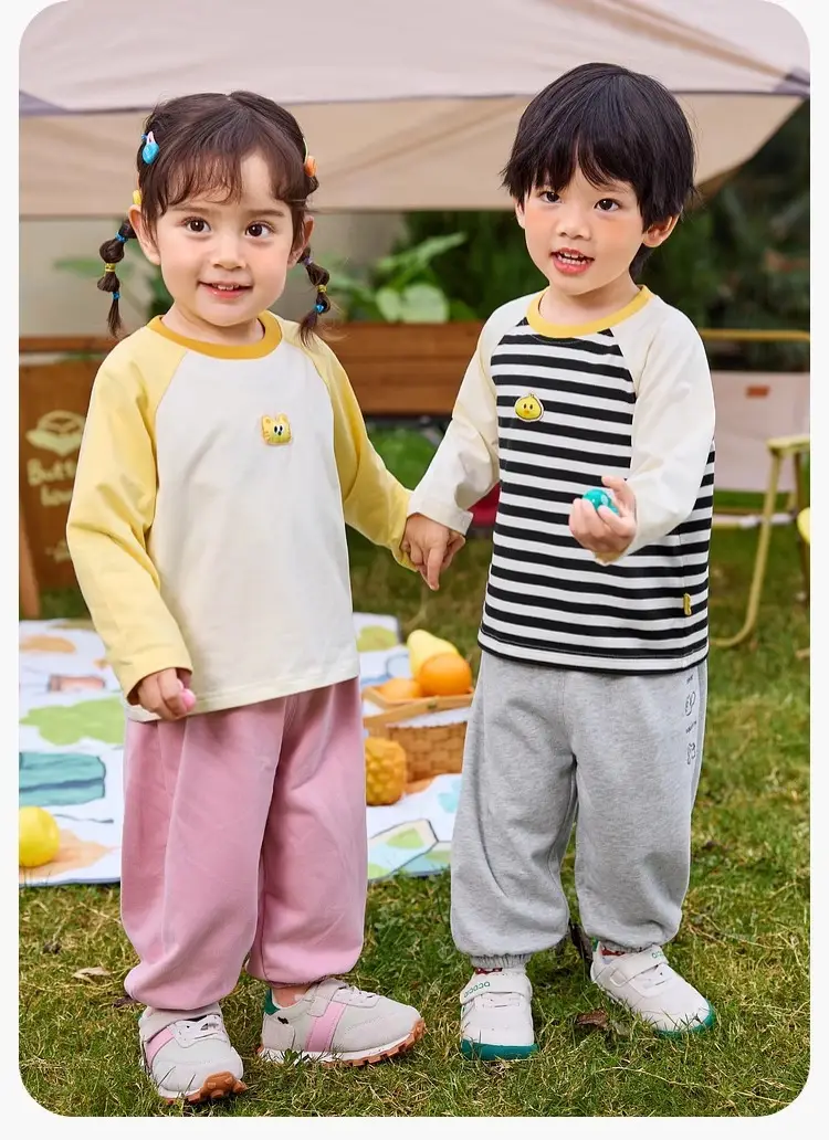Dudu Baby Raglan Sleeve T-Shirt Pink Yellow Spring Style — feature 28
