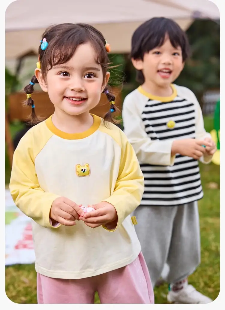 Dudu Baby Raglan Sleeve T-Shirt Pink Yellow Spring Style — feature 30