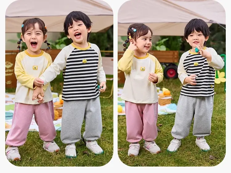 Dudu Baby Raglan Sleeve T-Shirt Pink Yellow Spring Style — feature 31