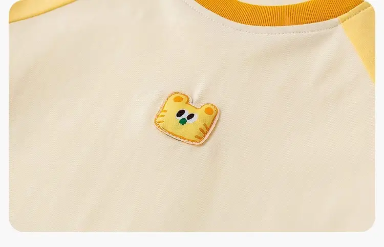 Dudu Baby Raglan Sleeve T-Shirt Pink Yellow Spring Style — feature 39