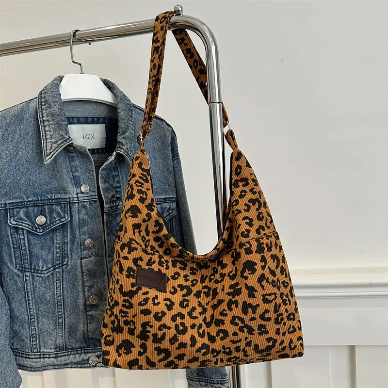 Leopard Print Large Capacity Shoulder Bag for Women