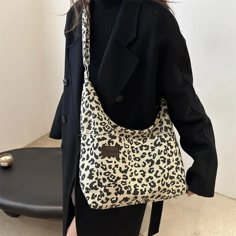 Leopard Print Large Capacity Shoulder Bag for Women