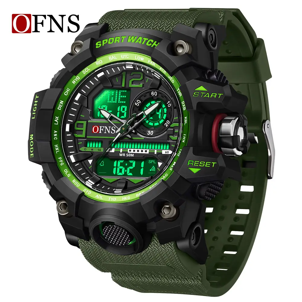OFNS Multifunctional LED Digital Watch Black White Green Blue Military Green - Image 5