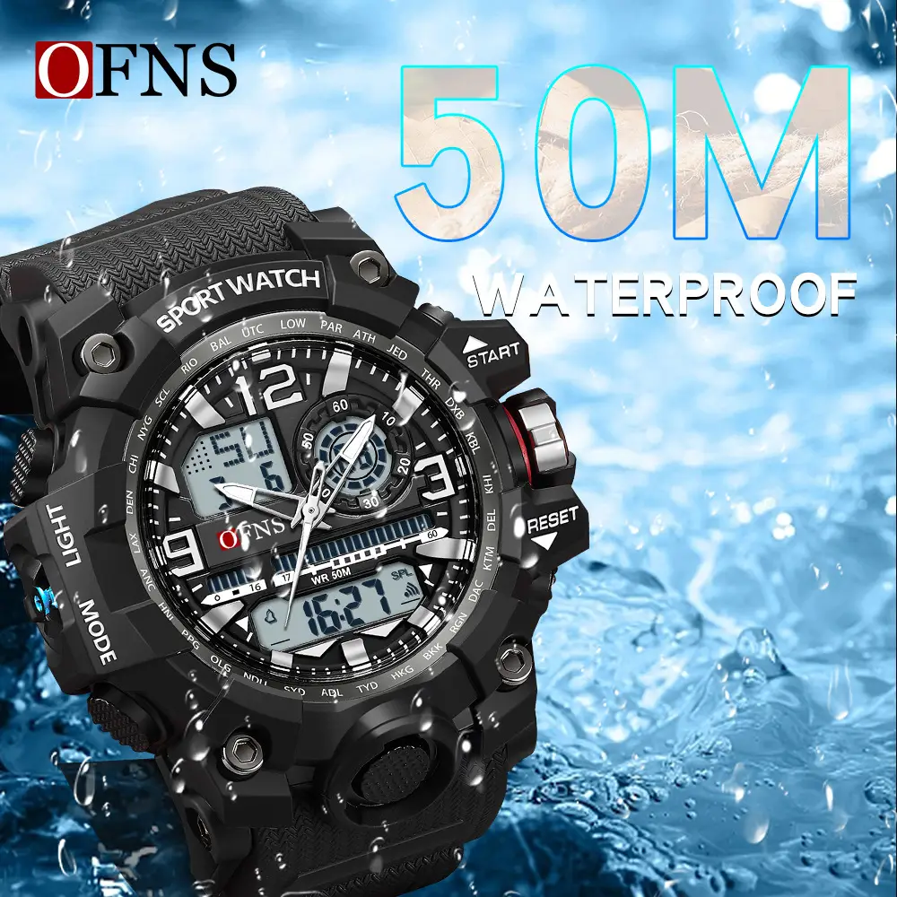 OFNS Multifunctional LED Digital Watch Black White Green Blue Military Green - Image 7