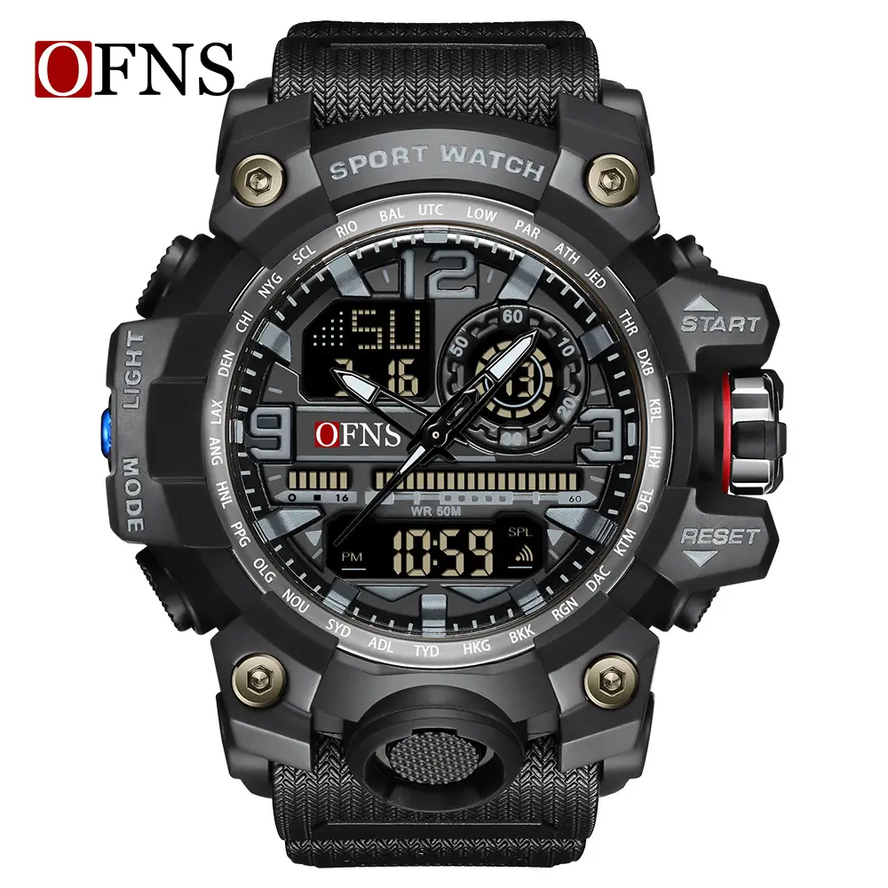 OFNS Multifunctional LED Digital Watch Black White Green Blue Military Green - Image 2