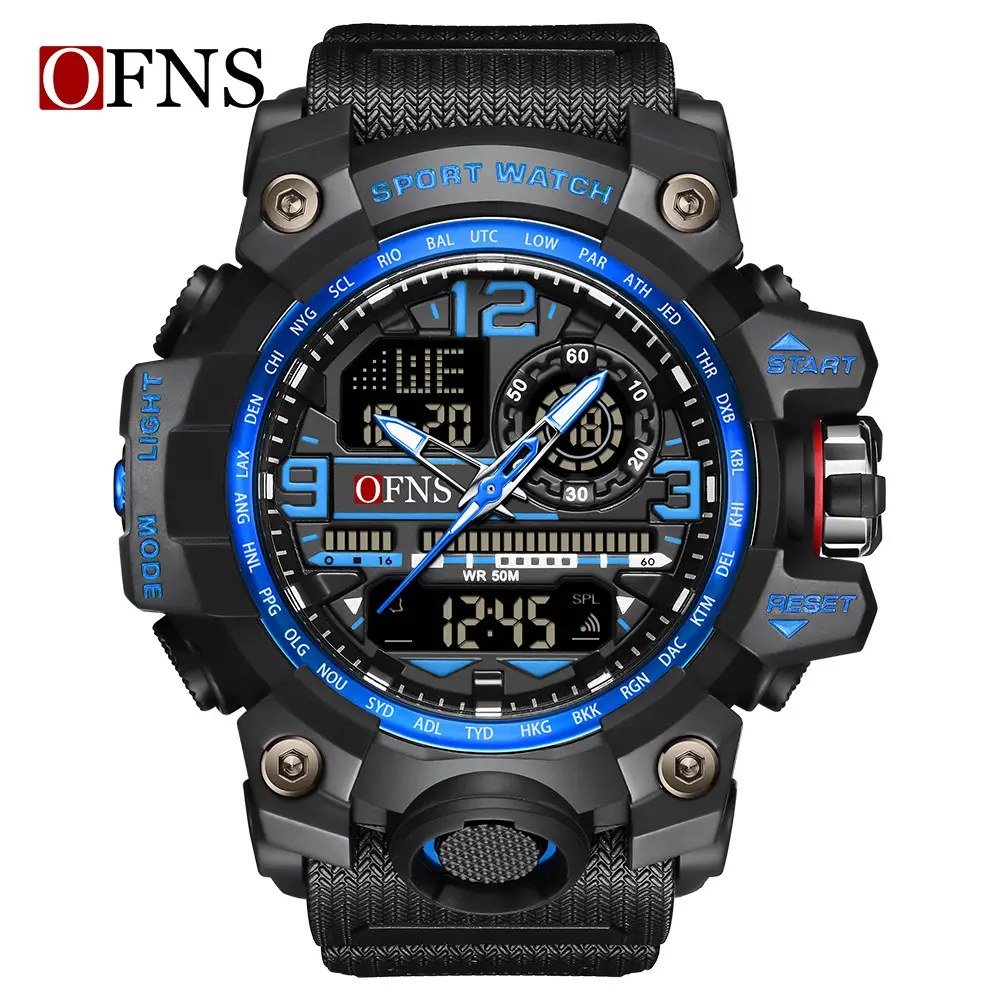 OFNS Multifunctional LED Digital Watch Black White Green Blue Military Green - Image 3