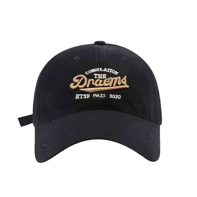 Women Baseball Cap Large Head Wide Brim Korean Embroidered