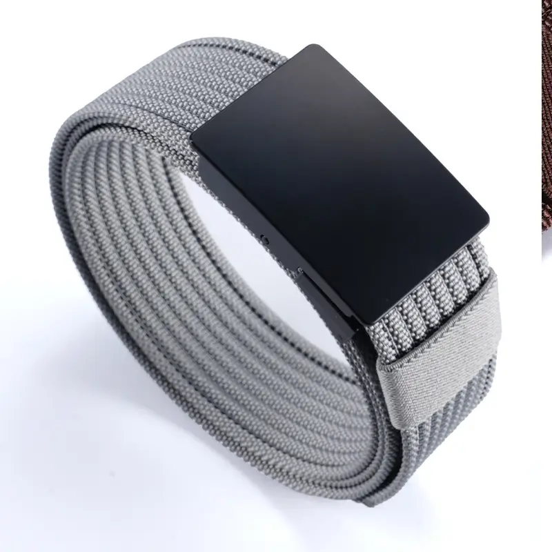 Men's Woven Belt Brown Adjustable Casual Belt - Image 12