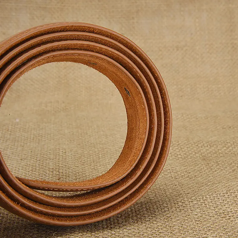 Women's White Genuine Leather Belt with Gold Buckle - Image 7