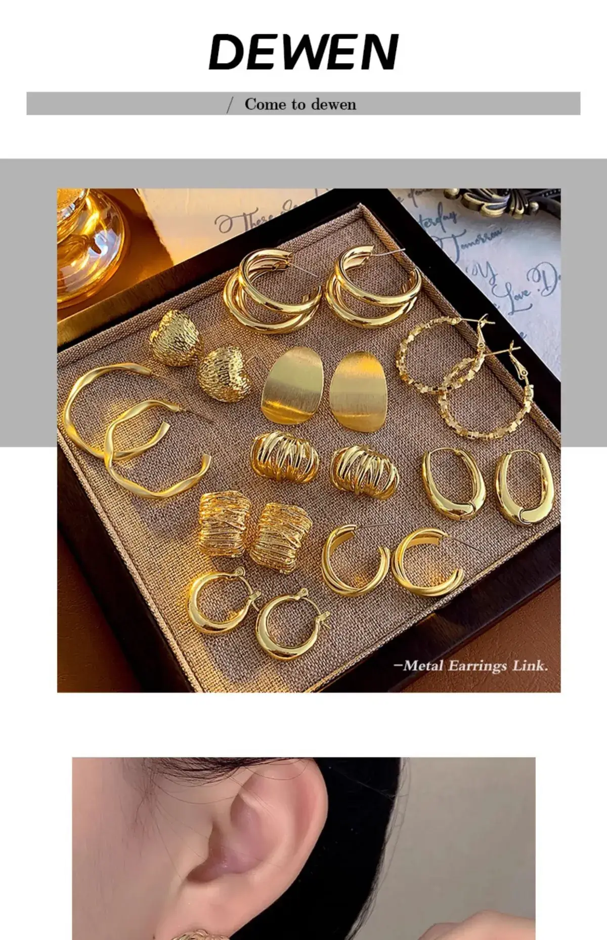 Vintage Entry Luxury Golden Hong Kong Style Earrings Women's 2025 New — feature 1