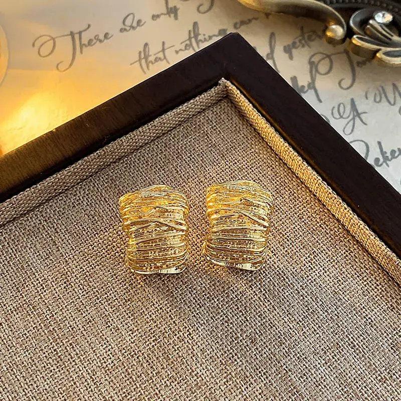 Vintage Entry Luxury Golden Hong Kong Style Earrings Women's 2025 New - Image 14