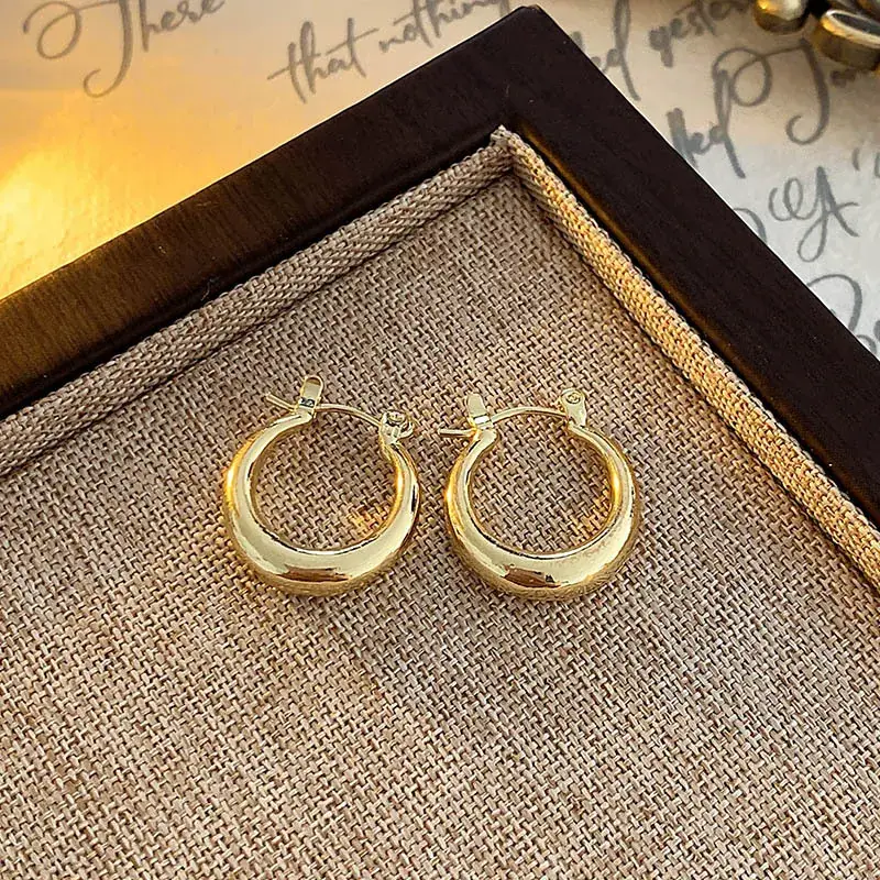 Vintage Entry Luxury Golden Hong Kong Style Earrings Women's 2025 New - Image 7