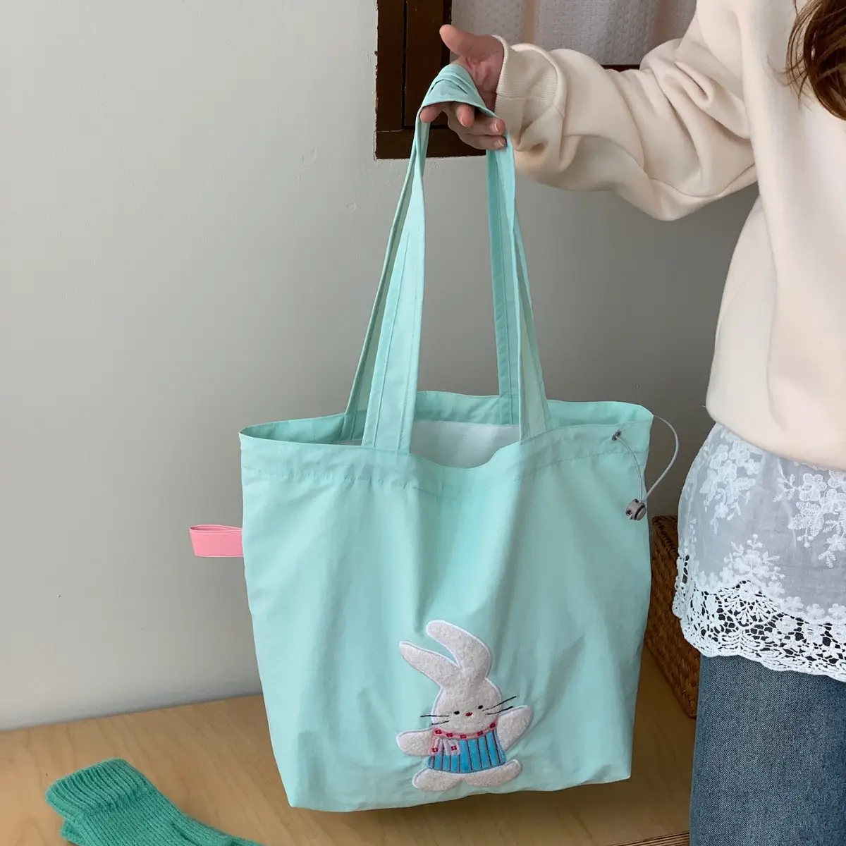 Cute Unicorn Embroidered Shoulder Bag Black - Image 7