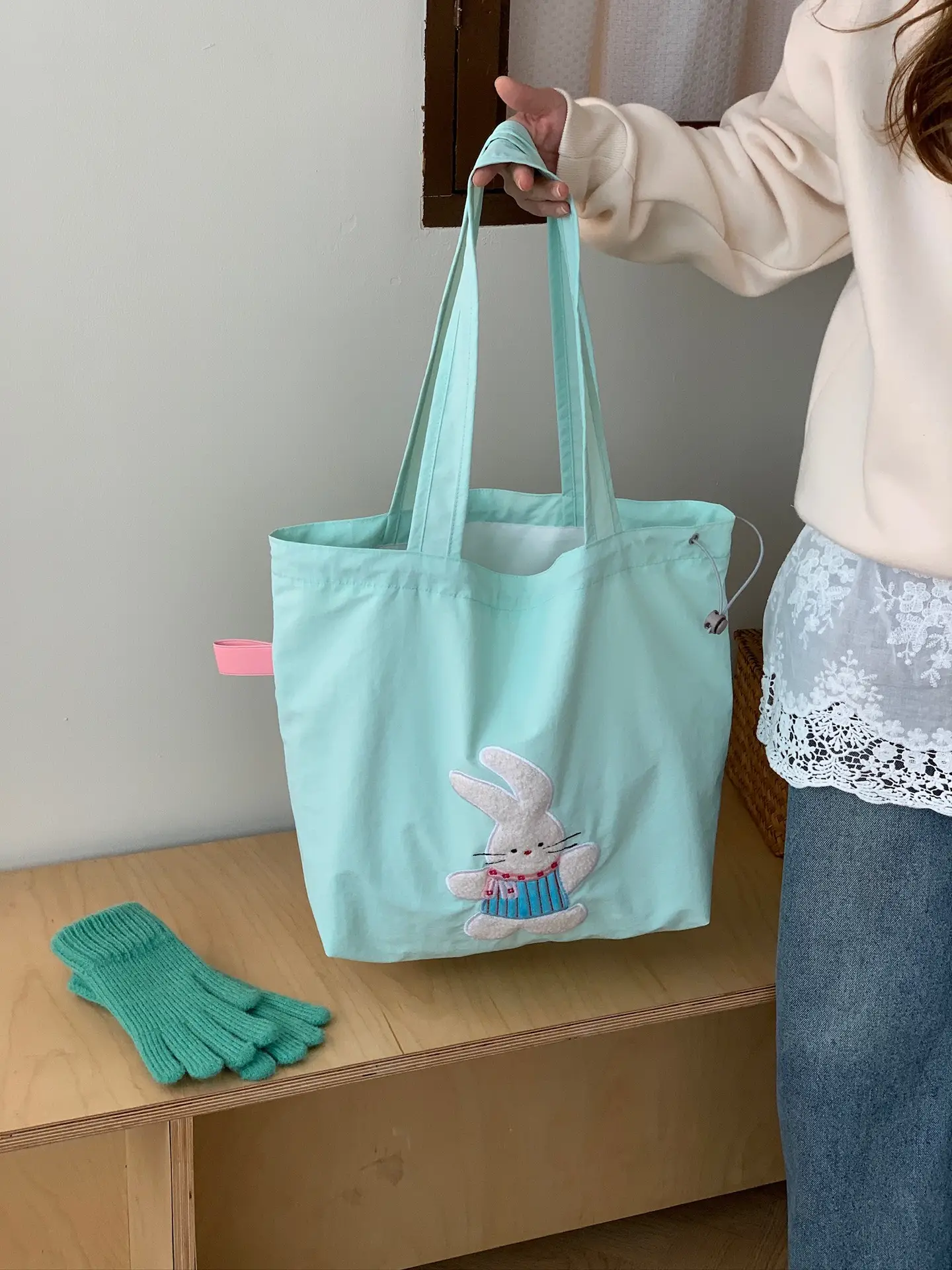 Cute Unicorn Embroidered Shoulder Bag Black β feature 31