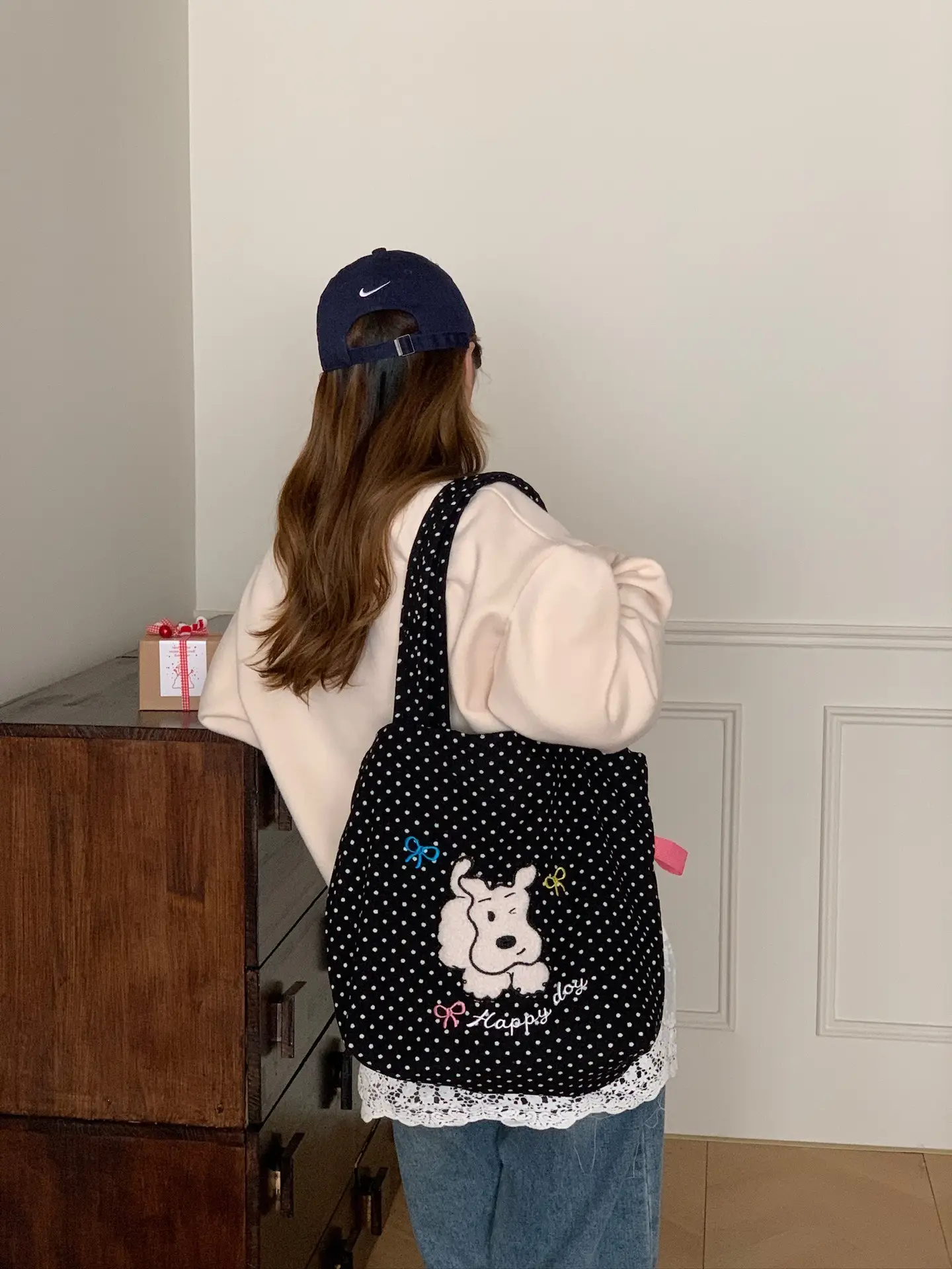 Cute Unicorn Embroidered Shoulder Bag Black β feature 9