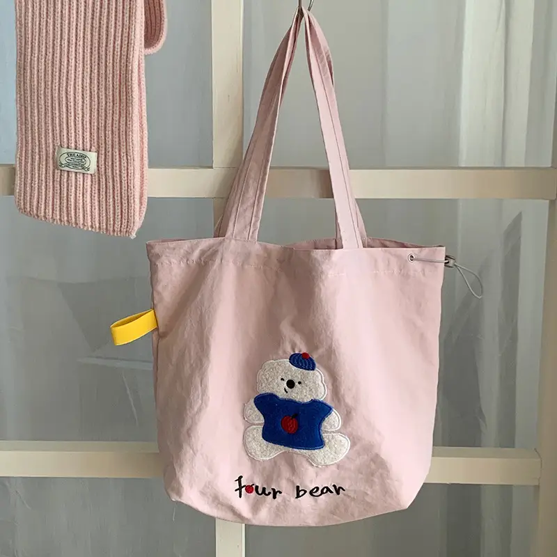 Cute Unicorn Embroidered Shoulder Bag Black
