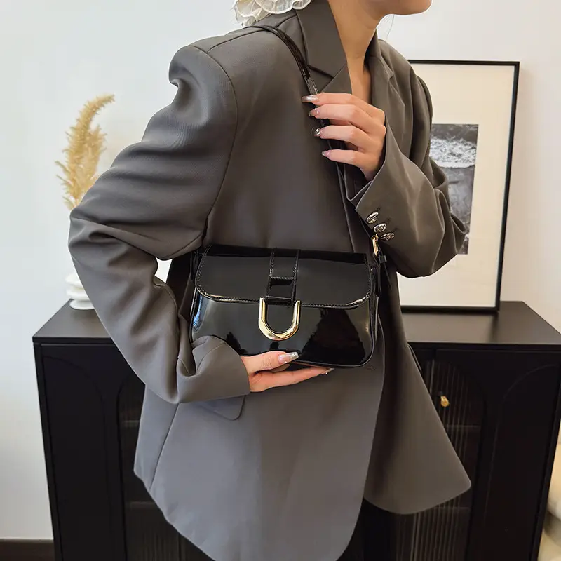 Women's 2-Piece Shoulder Bags Korean Style Red Black - Image 5