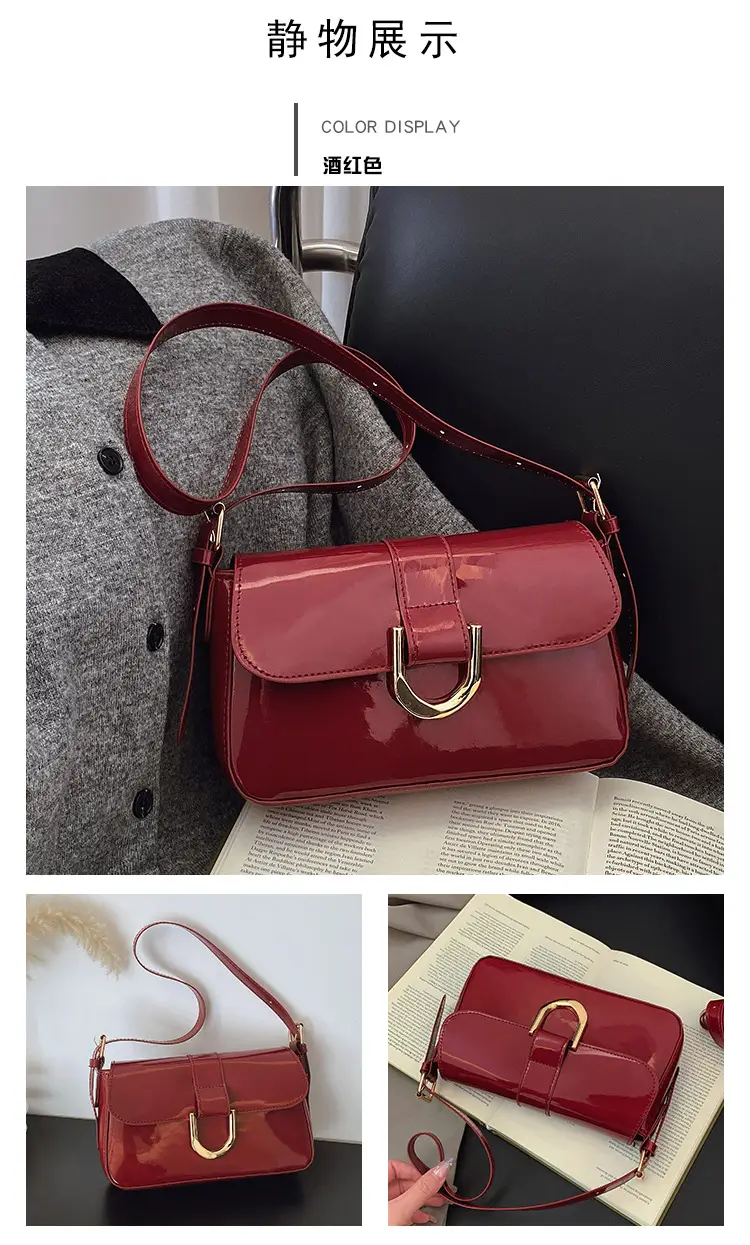 Women's 2-Piece Shoulder Bags Korean Style Red Black — feature 20