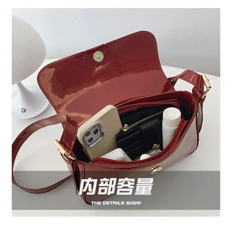 Women's 2-Piece Shoulder Bags Korean Style Red Black — feature 7