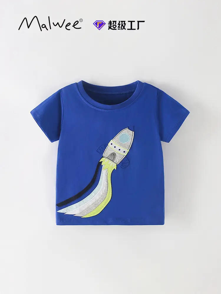 Malwee Blue Banana Graphic Boys T-Shirt Summer Casual