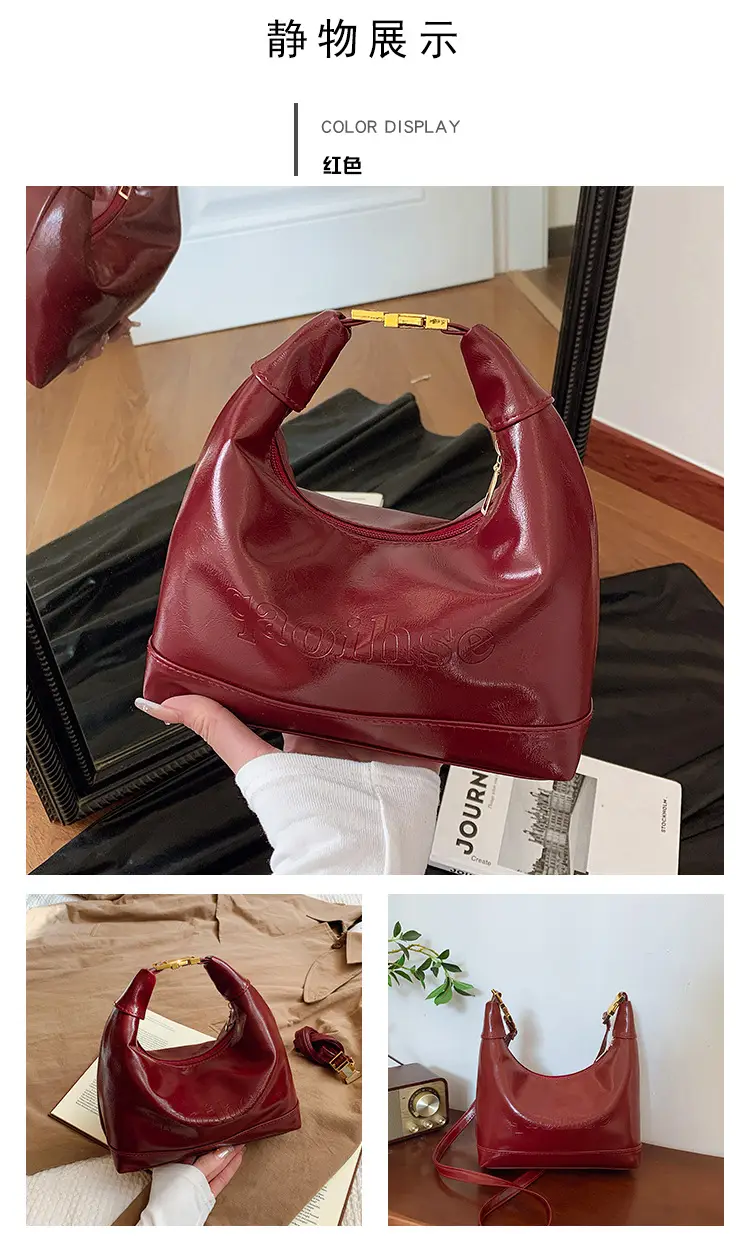 Brown Leather Shoulder Bag for Women 2025 Spring — feature 21